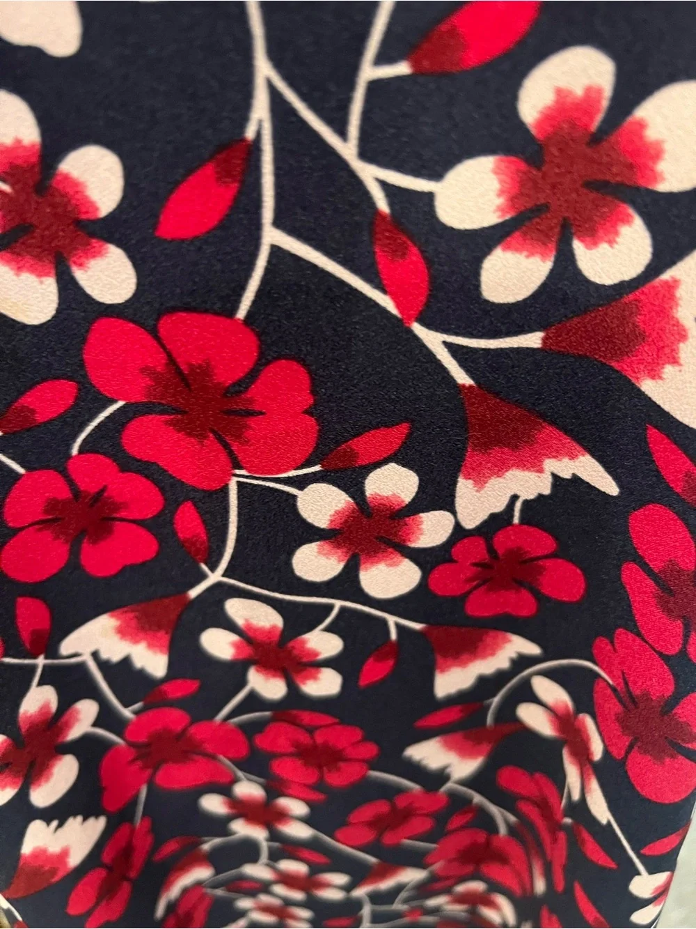 Draper James Navy Floral Short-Sleeve Blouse with Pink & White Flowers - Picture 2 of 9